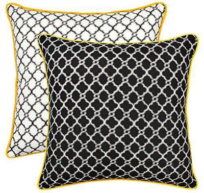 Trellis Accent Decorative Cushion Covers with Piped Edges (Pack of 2) - TreeWool